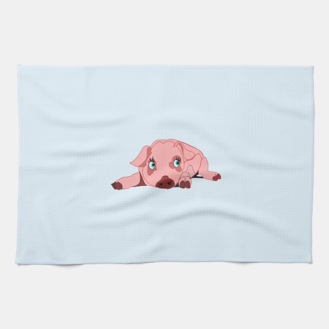 Pink Piglet Küchentuch - Farbe - Text (Horizontal)