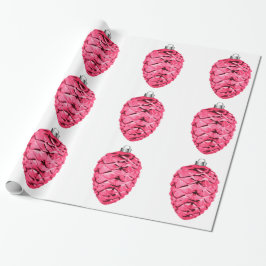Pink Pinecones Wrapping Paper Geschenkpapier