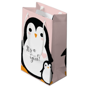 Pink Pinguin Baby Dusche Kleine Geschenktüte
