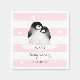Pink Pinguin Paper Napkins Serviette