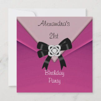 Pink Pink 21. Geburtstag Party Einladung 21