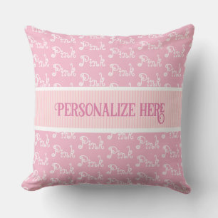 Pink Pink Nursery Throw Pillow Kissen