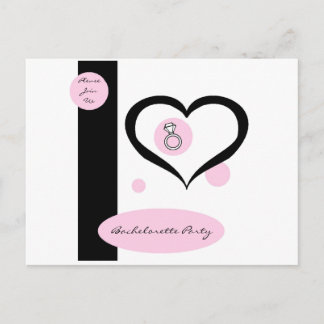 Pink Pinstripe Junggeselinnen-Abschied Postkarte