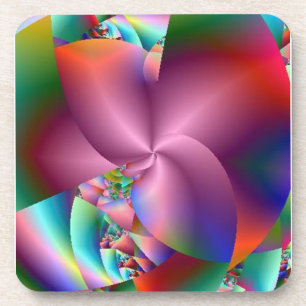 Pink Pinwheel Abstrakt Cork Untersetzer Set von 6