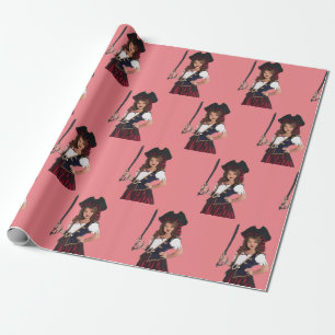 Pink-Pirat-Party liefert Wrapping Paper Geschenkpapier