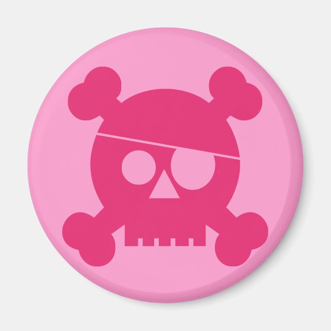 Pink Pirate Skull - Magnet (Vorne)