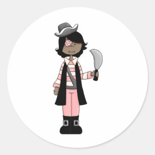 Pink Pirates - Pirate Girl #5 Runder Aufkleber