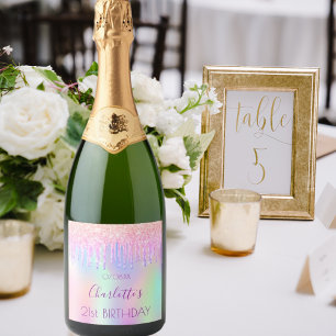 Pink pirple holografische Glitzer Tropfen Geburtst