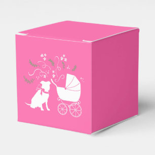 Pink Pit Bull Dog Babydusche Geschenkschachtel