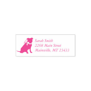 Pink Pit Bull Dog Babydusche Permastempel