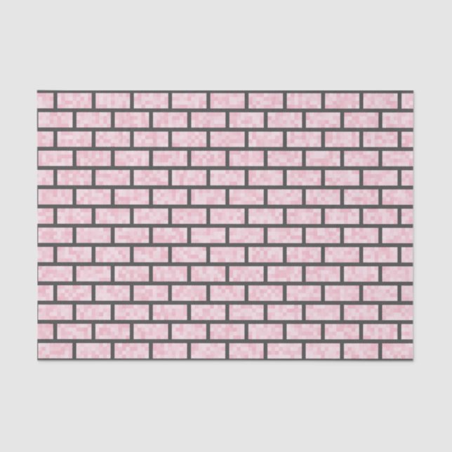 Pink Pixel Computerspiel Look Bricks Muster Seidenpapier (Vorderseite)