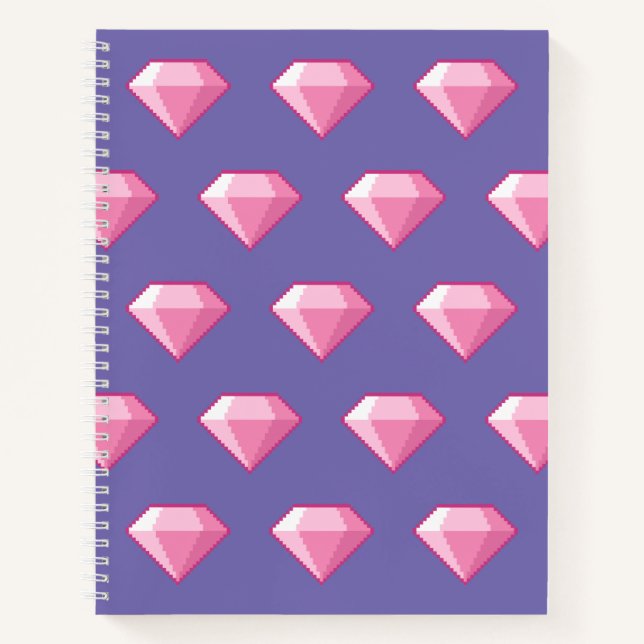 Pink Pixel Diamond Notizbuch (Vorderseite)