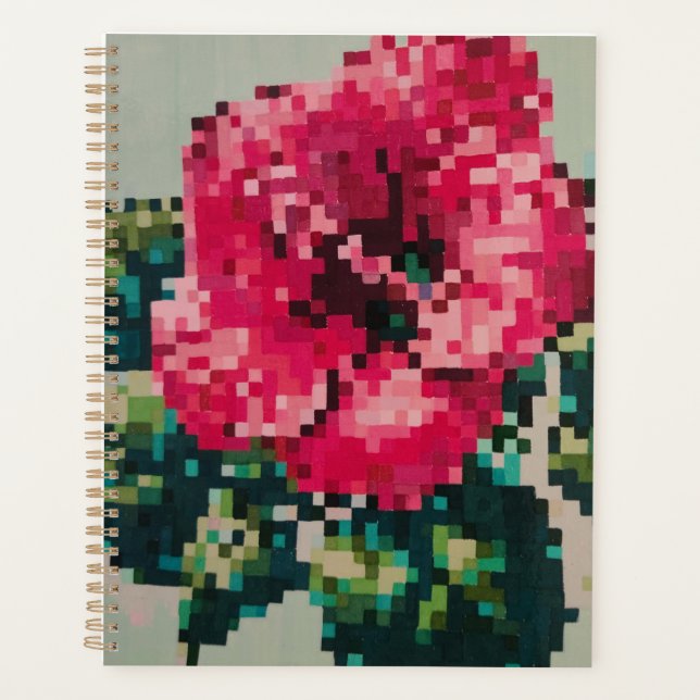 Pink pixel floral illustration planer (Vorderseite)