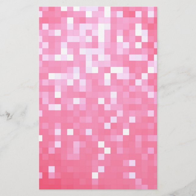 Pink Pixel Sparkle Briefpapier (Vorderseite)