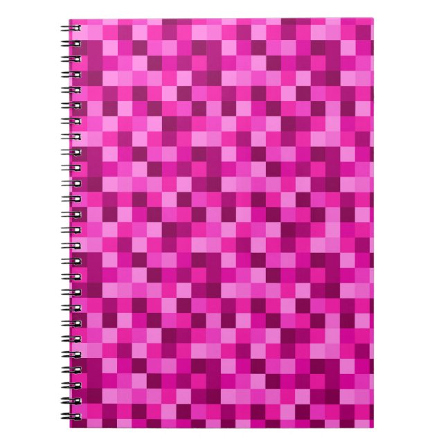 Pink Pixels Cover Notebook  Gamer Pattern Journal Notizblock (Vorderseite)