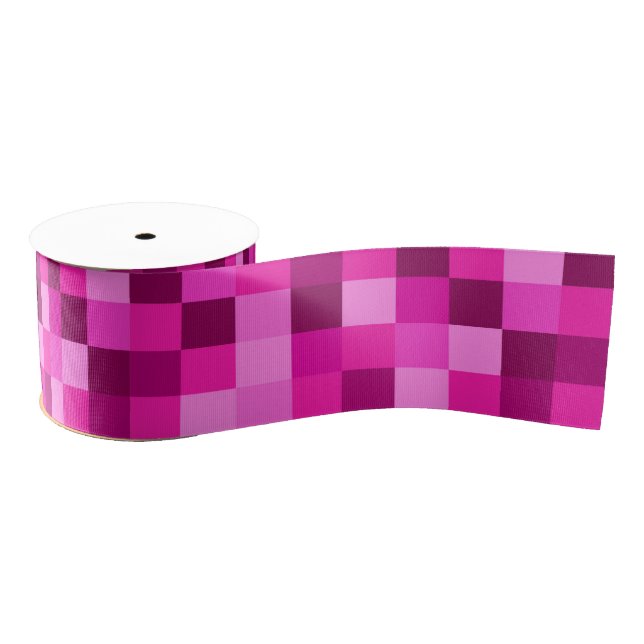 Pink Pixels Ribbon, Modern Pixels Pink Ribbon Ripsband (Spule)