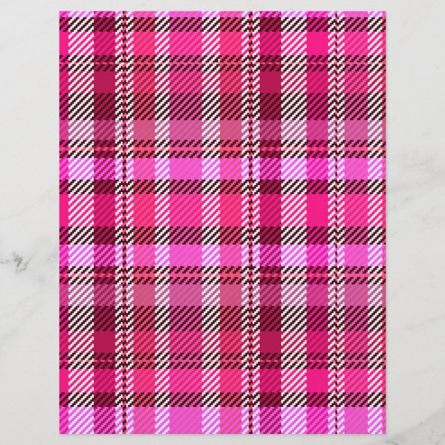 Pink Plaid Bulk Scrapbook Paper Pages Flyer (Vorne)