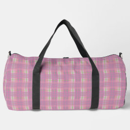 Pink Plaid Duffel Bag, Large Duffle Bag