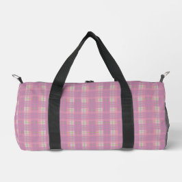 Pink Plaid Duffle Bag, Small Duffle Bag