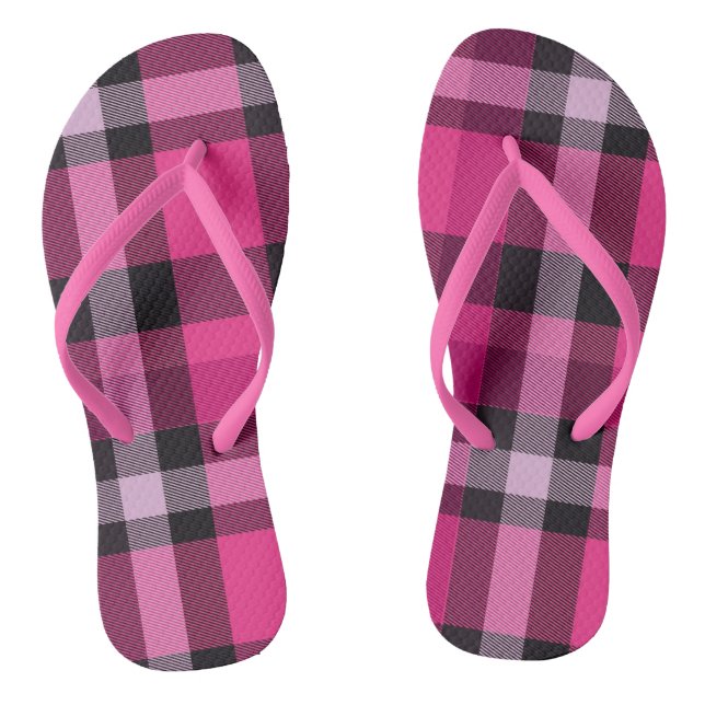 Pink Plaid Flip Flops (Fußbett)