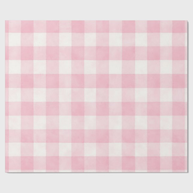 Pink Plaid  Geschenkpapier (Flach)