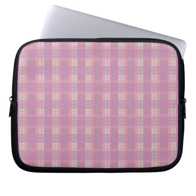 Pink Plaid Laptop Sleeves Protector (Vorderseite)
