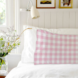 Pink Plaid Pattern Pair Of Pillowcases Kissenbezug