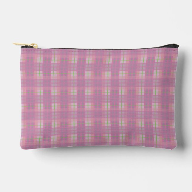 Pink Plaid Pouch Zubehörtasche (Vorderseite)