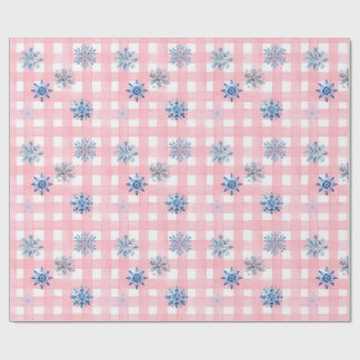 Pink Plaid Snowflake Geschenkpapier