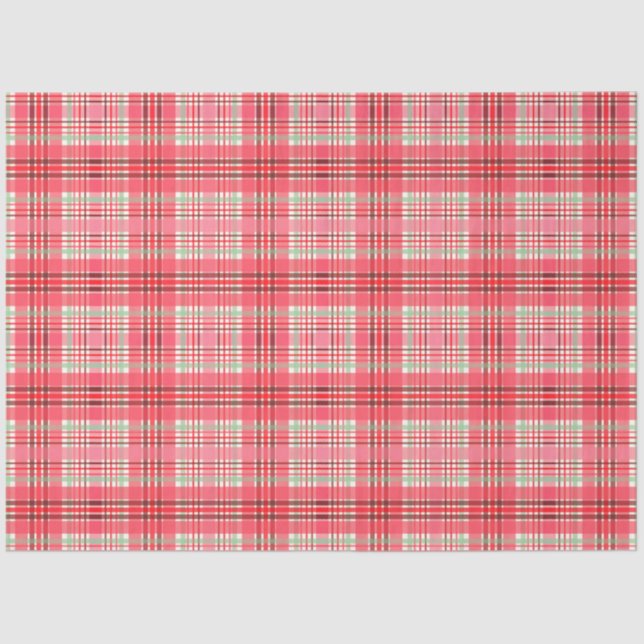 Pink Plaid Tartan Seidenpapier (Vorderseite)