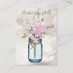 PINK PLATTERBSEN MASON JAR WATERCOLOR GUT WÜNSCHEN BEGLEITKARTE