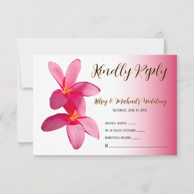 Pink Plumeria Blume auf Rosa, Blumen, UAWG Dankeskarte (Vorderseite)