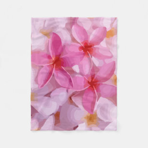 Pink Plumeria Blume Pattern Fleecedecke