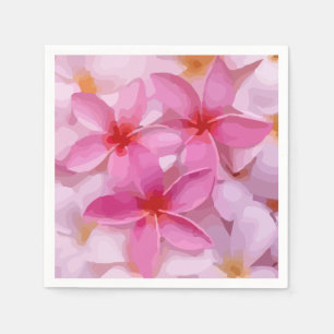Pink Plumeria Blume Pattern Serviette