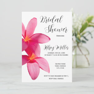 Pink Plumeria Blume, tropisch, floral, Bridal Einladung