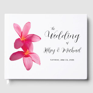 Pink Plumeria Blume, tropische Hochzeiten, Blumenz Gästebuch