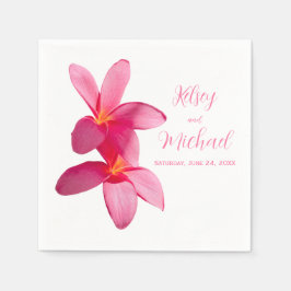 Pink Plumeria Blume, tropische Hochzeiten, Hochzei Serviette