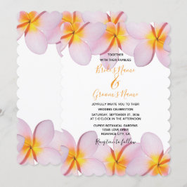 Pink Plumeria Frangipani Hochzeitseinladungen Einladung