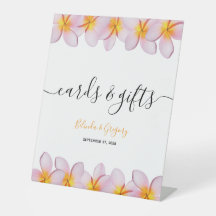 Pink Plumeria Frangipani Wedding Cards & Gifts