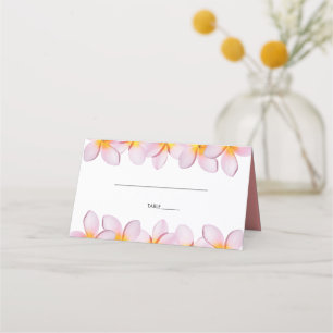 Pink Plumeria Frangipani Wedding Platzkarte