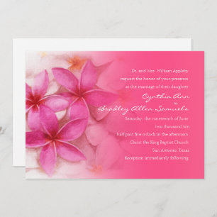 Pink Plumeria Hochzeitseinladung Einladung