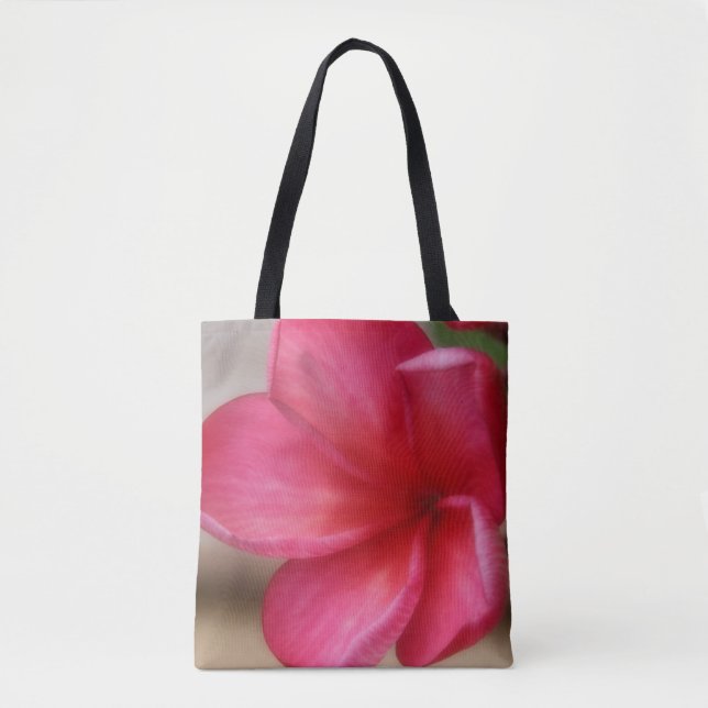 Pink Plumeria Tote Bag (Vorderseite)