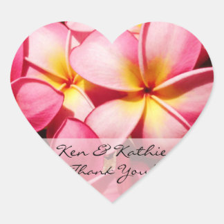 Pink Plumeria Wedding Danke Sticker
