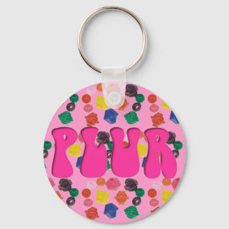 Pink PLUR Rave Kandi Schlüsselanhänger