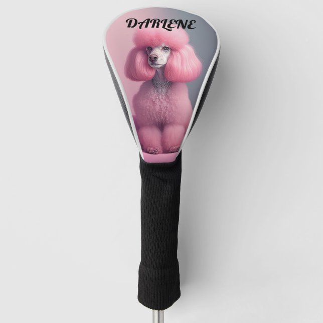 PINK PODDLE benutzerdefinierte Text (Name) Golf He Golf Headcover (Vorderseite)