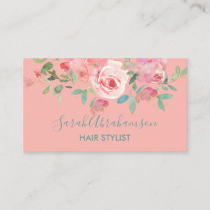 Pink Poenies Rose Visitenkarte