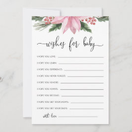 Pink Poinsettia Baby wünscht Winter Baby Dusche Einladung