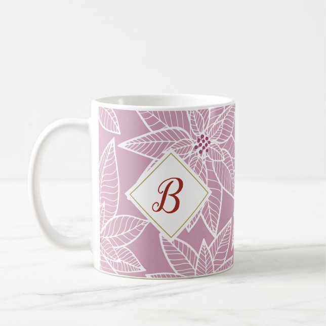 Pink Poinsettia Holiday Erste Tasse (Links)