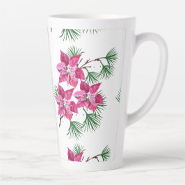 Pink Poinsettia Latte Tasse