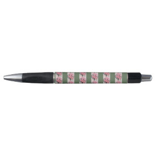 Pink Poinsettia Original Wasserfarbe Streifen Kugelschreiber